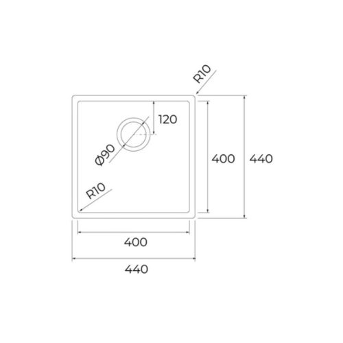 Chậu rửa chén Teka BX R10 40.40 115010038 4 kich thuoc chau rua chen teka bx r10 40 40 115010038