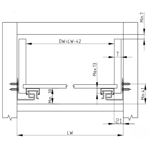 Ray âm giảm chấn nhấn mở EPC Evo 500mm Hafele 433.32.155 2 kich thuoc ray am giam chan nhan mo epc evo 500mm hafele 433.32.155