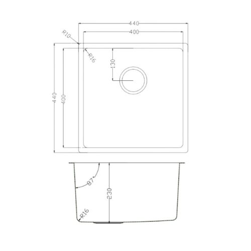 Chậu rửa bát Konox Tari 400SM 3 kich thuoc chau rua bat konox tari 400sm