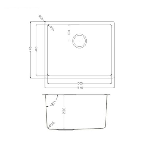 Chậu rửa bát Konox Tari 500SM 5 kich thuoc chau rua bat konox tari 500sm