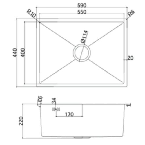 Chậu rửa bát Teka BEX LINEA 55.40 115010019 4 kich thuoc chau rua bat teka bex linea 55 40 115010019