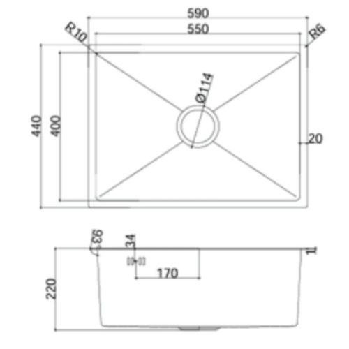 Chậu rửa bát Teka BEX LINEA 55.40 115010020 4 kich thuoc chau rua bat teka bex linea 55 40 115010020