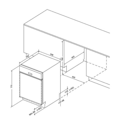 Máy rửa bát Eurosun SMS78EU12EB 13+ bộ 5 kich thuoc may rua bat eurosun sms78eu12eb 13 bo