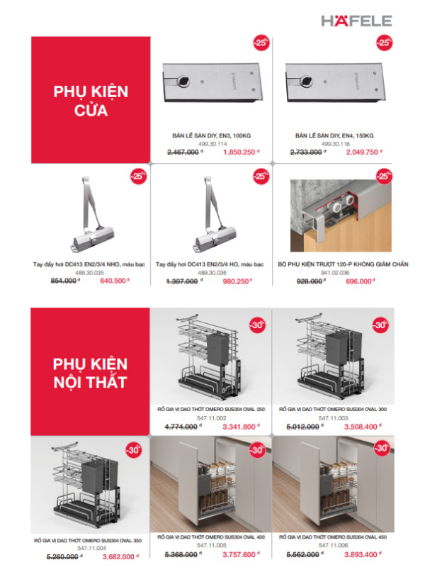 Deal siêu hời - Giảm đến 40% sản phẩm Häfele tại Bếp 365 4 phukiencua