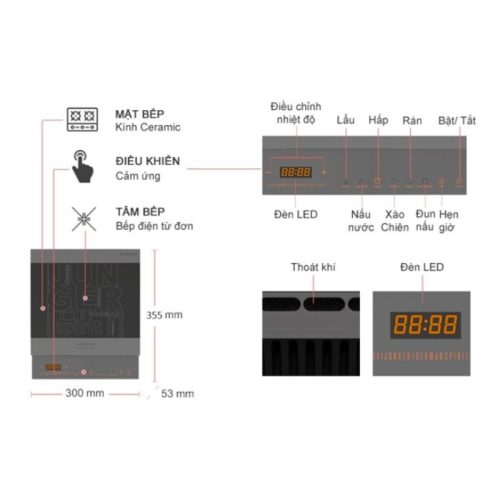 Bếp từ đơn Junger CEJ-106-I di động 4 chi tiet bep tu don junger cej 106 i di dong
