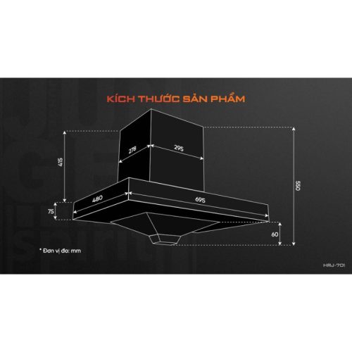 kich thuoc may hut mui am tu junger hrj 701 black