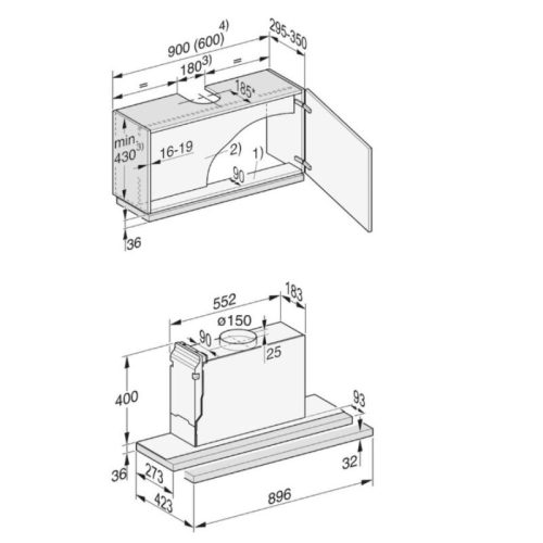 Máy hút mùi âm tủ Miele DAS 4920 EDST 3 kich thuoc may hut mui am tu miele das 4920 edst
