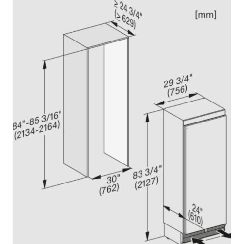 kich thuoc tu mat miele mastercool k 2802 vi