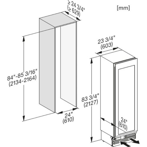 Tủ rượu Miele KWT 2612 Vi MasterCool 3 kich thuoc tu ruou miele kwt 2612 vi mastercool