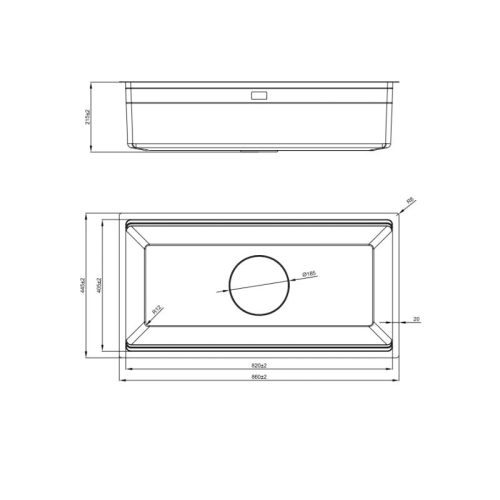 Kích thước chậu rửa bát 1 hố Nobinox LIRA NJ566D