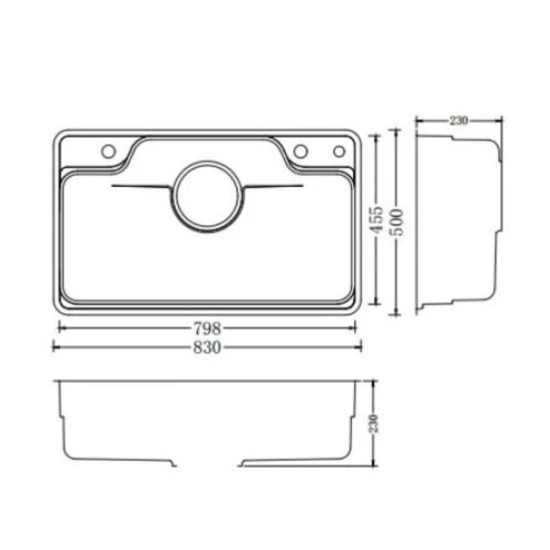 Kích thước chậu rửa bát Nobinox LIKEN NL792D