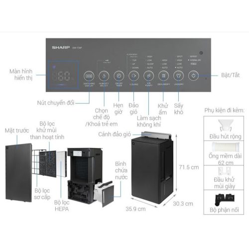 kkich thuoc may hut am sharp dw t30fv h