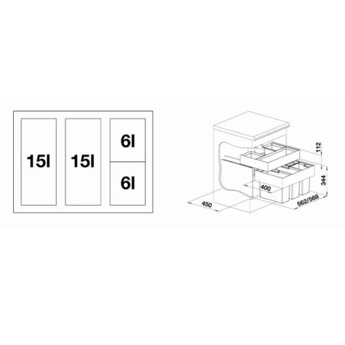 size thung rac am tu blanco select 604 organ 4 ngan 520783