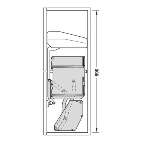 Kích thước kệ nâng hạ gia vị Hafele iMove 800mm – 2 tầng 504.68.377