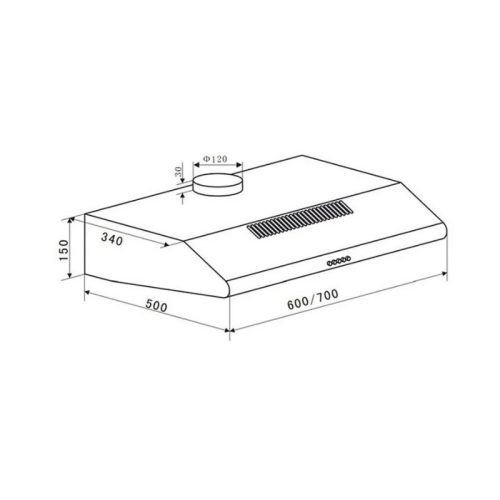 Máy hút mùi Eurosun EH-60CF19B 4 kich thuoc may hut mui eurosun eh 60cf19b