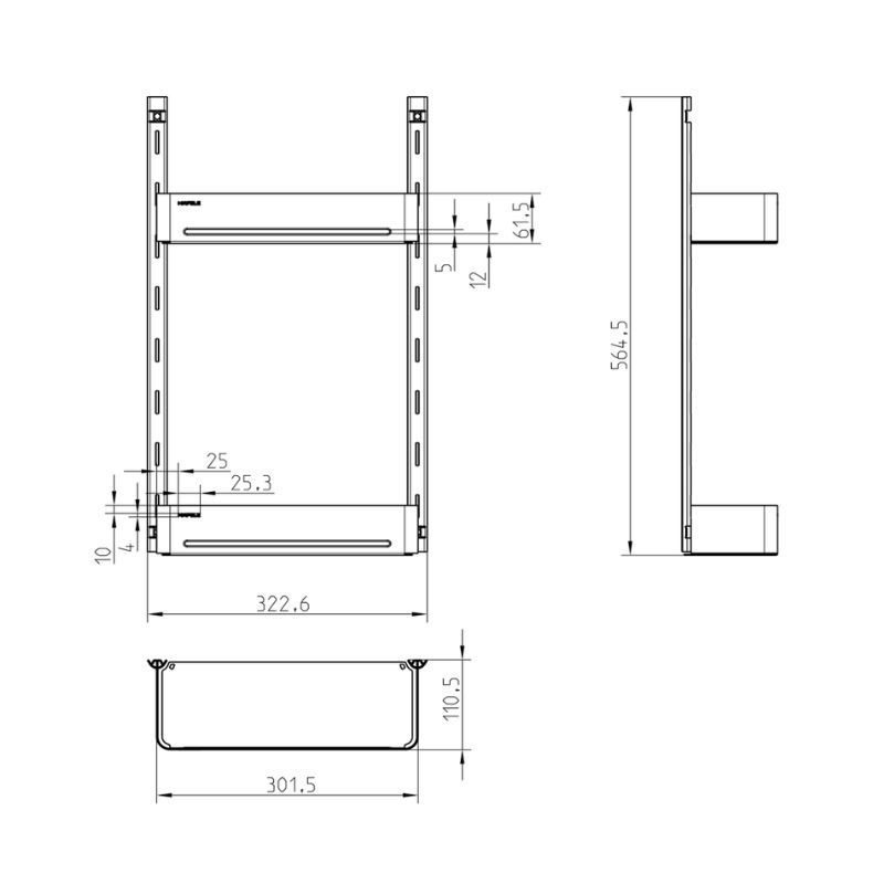 Lắp đặt rổ gắn cánh Hafele 545.14.300 Lắp đặt rổ gắn cánh Hafele 545.14.300