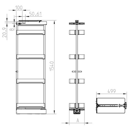 Kích thước tủ đồ khô Hafele 504.68.390