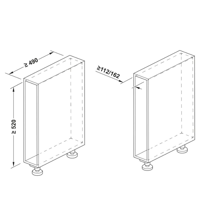 Kích thước kệ đựng gia vị Hafele 545.14.321 Kích thước kệ đựng gia vị Hafele 545.14.321