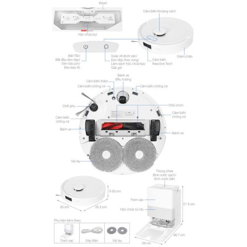 size robot hut bui lau nha roborock q revo 5ae trang