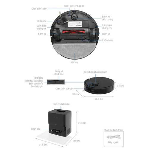 size robot hut bui lau nha roborock q10 pf plus