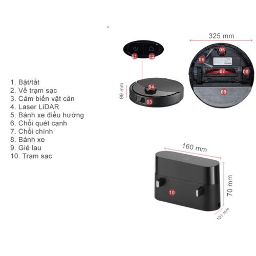 size robot hut bui lau nha roborock q10vf