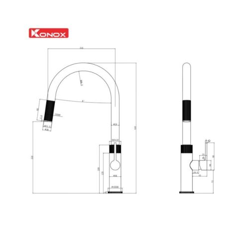 Vòi rửa bát dây rút Lasi Orange 4 thong so ky thuat voi rua bat day rut lasi orange