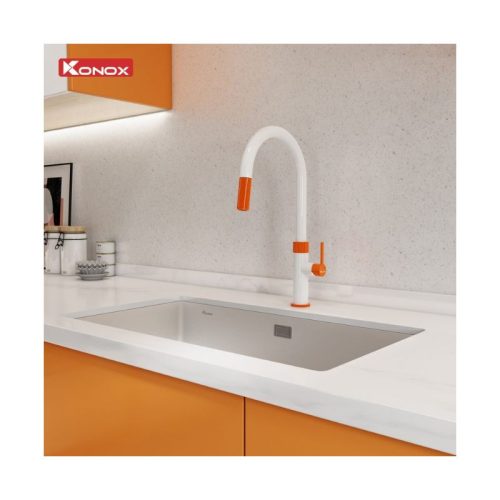 Vòi rửa bát dây rút Lasi Orange 3 thuc te voi rua bat day rut lasi orange