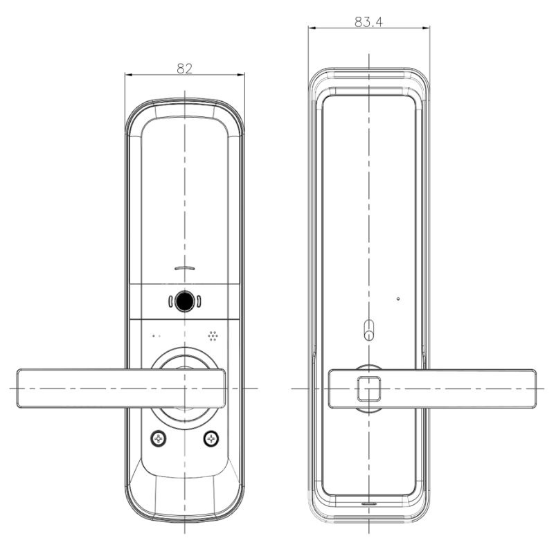 Kích thước khóa điện tử Hafele 912.21.048 Kích thước khóa điện tử Hafele 912.21.048