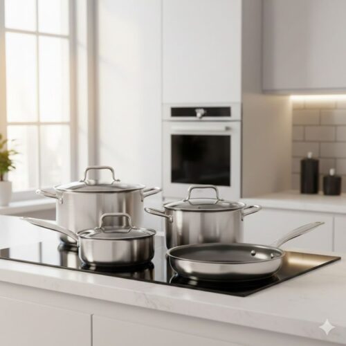 Bộ nồi chảo Grandx GX605 NOBLE 3 Ảnh bộ nồi chảo Grandx GX605 NOBLE