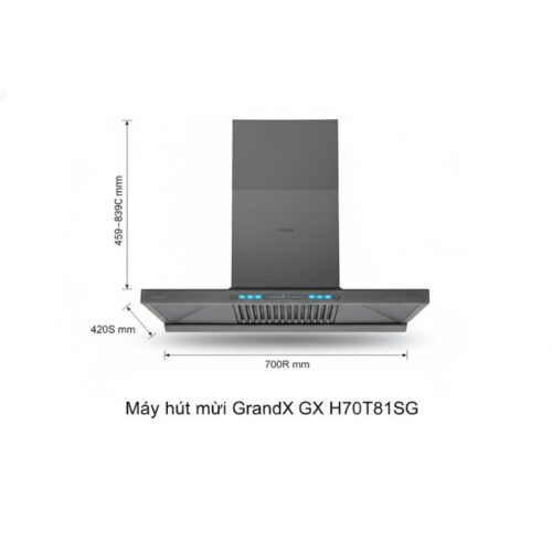 Máy hút mùi GrandX GX H70T81SG 5 Kích thước máy hút mùi GrandX GX H70T81SG