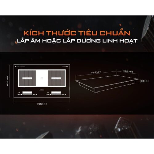 Kích thước bếp từ Junger CEJ-225-INVERTER