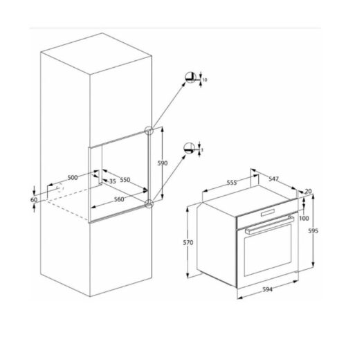 Kích thước Lò Nướng BEKO BBIM13300XPSE