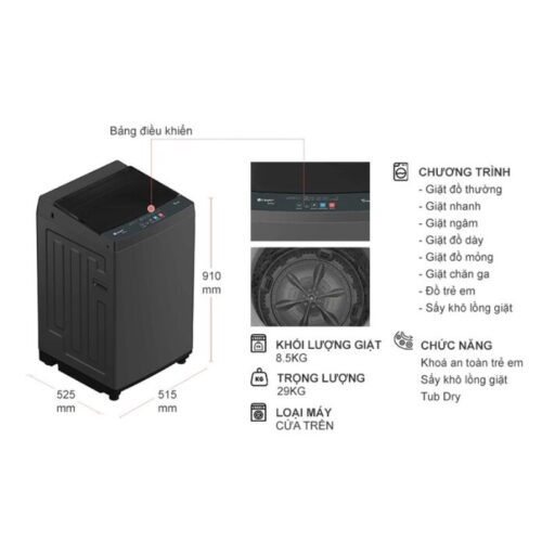 kich thuoc may giat casper 8 5 kg wt 85ng1 cua tren