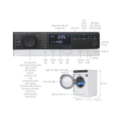 kich thuoc may giat electrolux 13 kg ewf1343r7wc