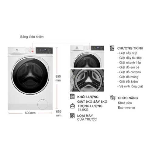 kich thuoc may giat say electrolux inverter giat 9 kg say 6 kg eww9024p3wc