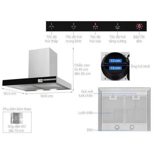 Máy hút mùi Bosch DWB67BK61T 6 kich thuoc may hut mui ap tuong bosch dwb67bk61t