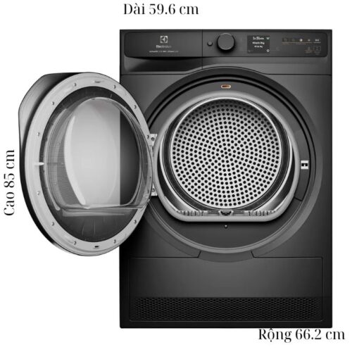 kich thuoc may say bom nhiet electrolux inverter 9 kg edh902r9sc