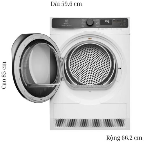 kich thuoc may say bom nhiet electrolux inverter 9 kg edh903r7wc