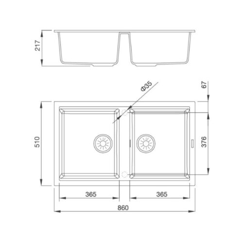 Chậu rửa chén Malloca BLACK K45086 4 thong so chau rua chen malloca black k45086