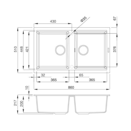 Chậu rửa chén Malloca Champagne K45095 3 thong so chau rua chen malloca champagne k45095