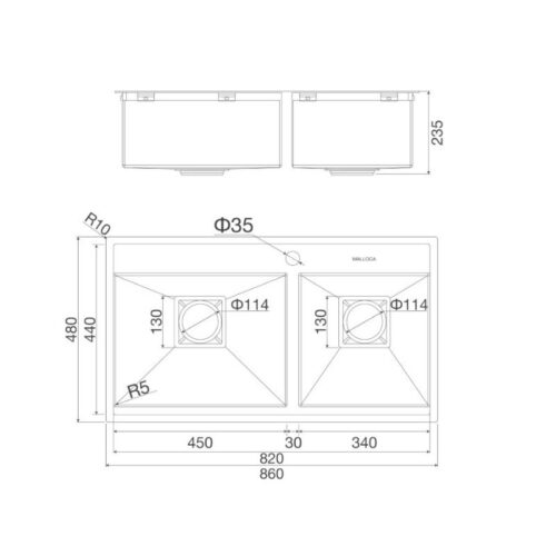 Chậu rửa chén Malloca MS6304ST 4 thong so chau rua chen malloca ms6304st