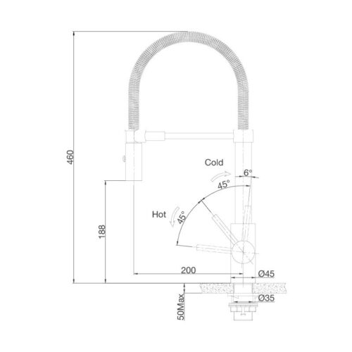 Vòi rửa chén Malloca LuxSteel K088CS 5 thong so voi rua chen malloca luxsteel k088cs