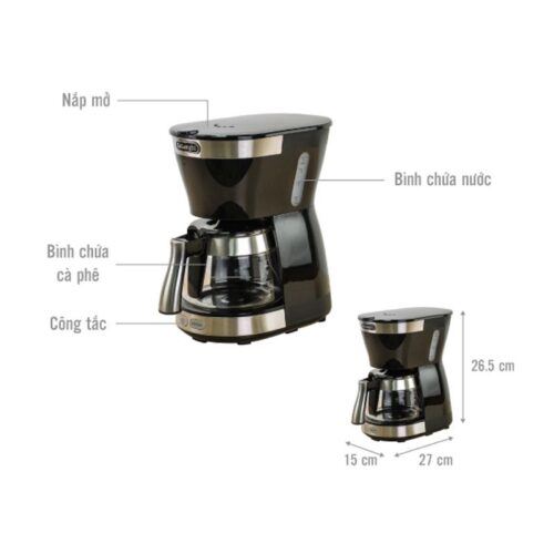 Máy pha cà phê Delonghi ICM12011.BK 6 kich thuoc may pha ca phe delonghi icm12011 bk